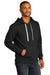 District DT8100 Mens Re-Fleece Hooded Sweatshirt Hoodie w/ Pouch Pocket Black Model 3q