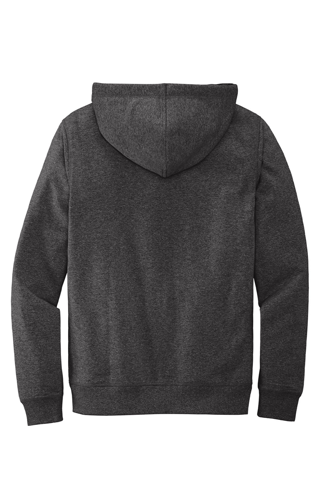 District DT8100 Mens Re-Fleece Hooded Sweatshirt Hoodie w/ Pouch Pocket Heather Charcoal Grey Flat Back