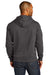 District DT8100 Mens Re-Fleece Hooded Sweatshirt Hoodie w/ Pouch Pocket Heather Charcoal Grey Model Back
