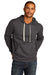 District DT8100 Mens Re-Fleece Hooded Sweatshirt Hoodie w/ Pouch Pocket Heather Charcoal Grey Model Front