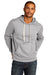 District DT8100 Mens Re-Fleece Hooded Sweatshirt Hoodie w/ Pouch Pocket Heather Light Grey Model Front