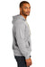 District DT8100 Mens Re-Fleece Hooded Sweatshirt Hoodie w/ Pouch Pocket Heather Light Grey Model Side