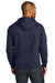 District DT8100 Mens Re-Fleece Hooded Sweatshirt Hoodie w/ Pouch Pocket True Navy Blue Model Back