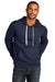 District DT8100 Mens Re-Fleece Hooded Sweatshirt Hoodie w/ Pouch Pocket True Navy Blue Model Front