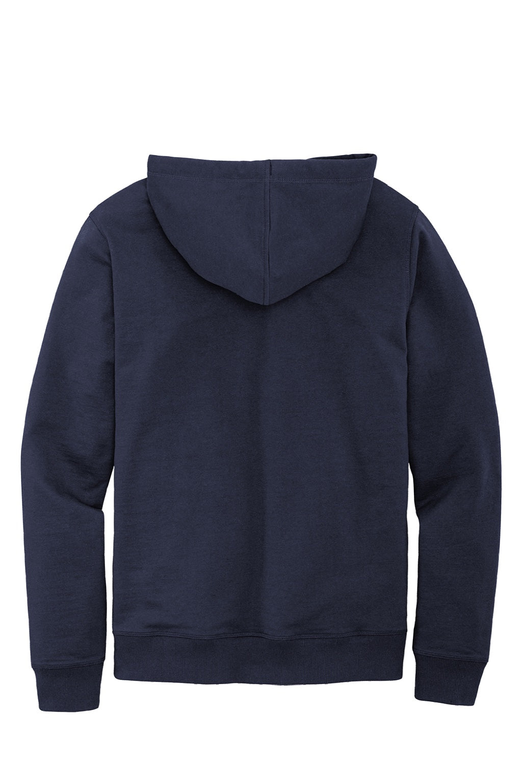 District DT8100 Mens Re-Fleece Hooded Sweatshirt Hoodie w/ Pouch Pocket True Navy Blue Flat Back