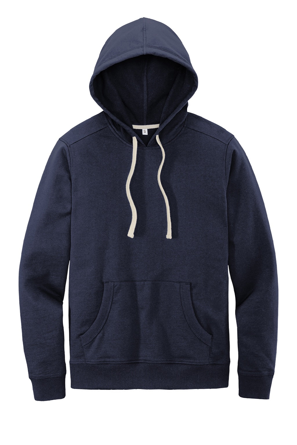 District DT8100 Mens Re-Fleece Hooded Sweatshirt Hoodie w/ Pouch Pocket True Navy Blue Flat Front