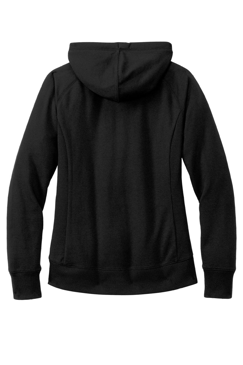 District DT8101 Womens Re-Fleece Hooded Sweatshirt Hoodie w/ Pouch Pocket Black Flat Back