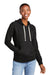 District DT8101 Womens Re-Fleece Hooded Sweatshirt Hoodie w/ Pouch Pocket Black Model Front