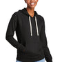 District Womens Re-Fleece Hooded Sweatshirt Hoodie w/ Pouch Pocket - Black