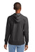 District DT8101 Womens Re-Fleece Hooded Sweatshirt Hoodie w/ Pouch Pocket Heather Charcoal Grey Model Back