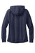 District DT8101 Womens Re-Fleece Hooded Sweatshirt Hoodie w/ Pouch Pocket Heather Navy Blue Flat Back