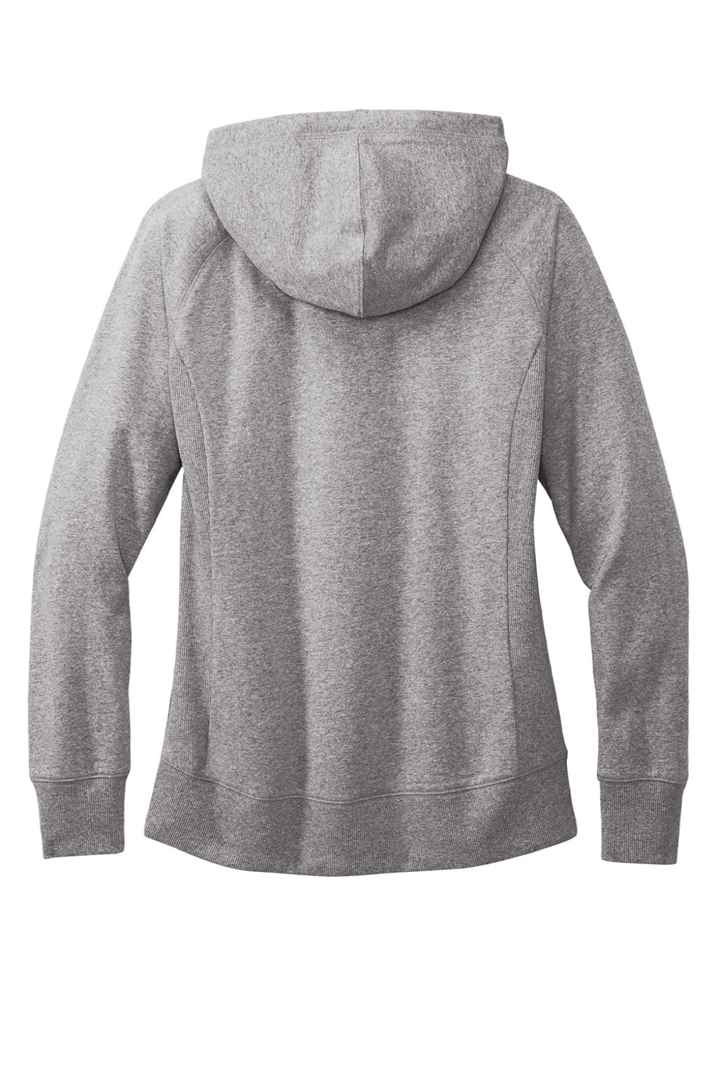 District DT8101 Womens Re-Fleece Hooded Sweatshirt Hoodie w/ Pouch Pocket Heather Light Grey Flat Back