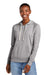 District DT8101 Womens Re-Fleece Hooded Sweatshirt Hoodie w/ Pouch Pocket Heather Light Grey Model Front