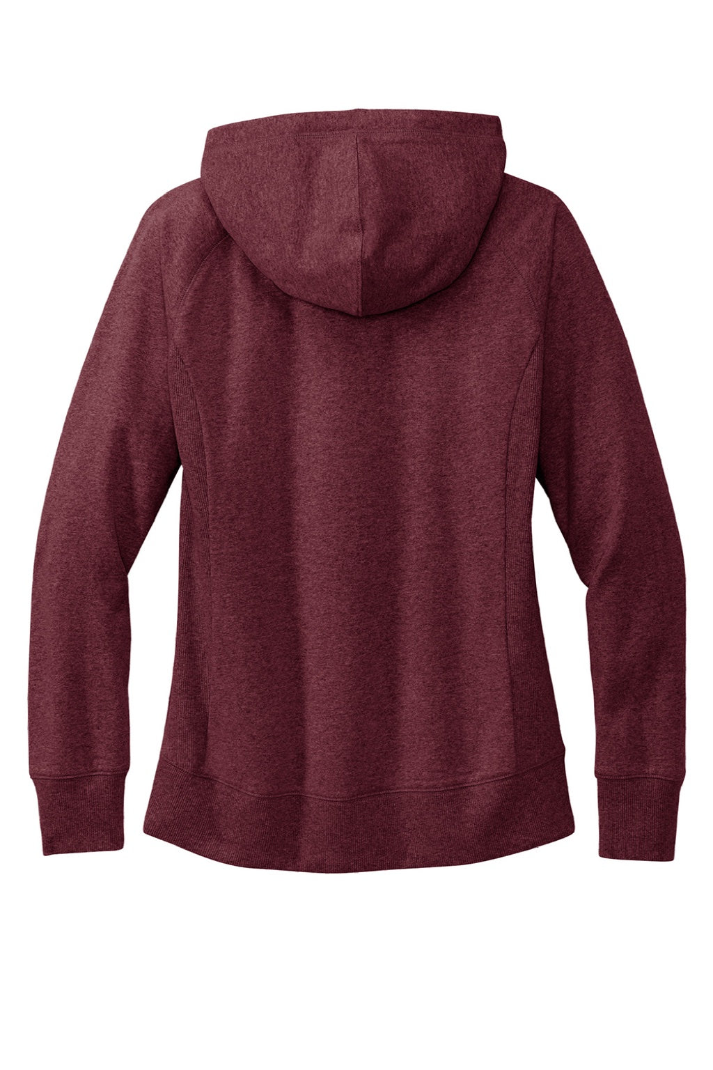 District DT8101 Womens Re-Fleece Hooded Sweatshirt Hoodie w/ Pouch Pocket Heather Maroon Flat Back