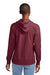 District DT8101 Womens Re-Fleece Hooded Sweatshirt Hoodie w/ Pouch Pocket Heather Maroon Model Back