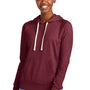 District Womens Re-Fleece Hooded Sweatshirt Hoodie w/ Pouch Pocket - Heather Maroon