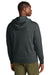 District DT8102 Mens Re-Fleece Full Zip Hooded Sweatshirt Hoodie w/ Pockets Heather Charcoal Grey Model Back