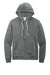 District DT8102 Mens Re-Fleece Full Zip Hooded Sweatshirt Hoodie w/ Pockets Heather Deep Grey Flat Front