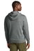 District DT8102 Mens Re-Fleece Full Zip Hooded Sweatshirt Hoodie w/ Pockets Heather Deep Grey Model Back
