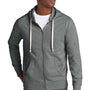 District Mens Re-Fleece Full Zip Hooded Sweatshirt Hoodie w/ Pockets - Heather Deep Grey - NEW