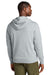 District DT8102 Mens Re-Fleece Full Zip Hooded Sweatshirt Hoodie w/ Pockets Heather Light Grey Model Back