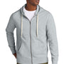 District Mens Re-Fleece Full Zip Hooded Sweatshirt Hoodie w/ Pockets - Heather Light Grey