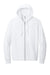 District DT8102 Mens Re-Fleece Full Zip Hooded Sweatshirt Hoodie w/ Pockets White Flat Front