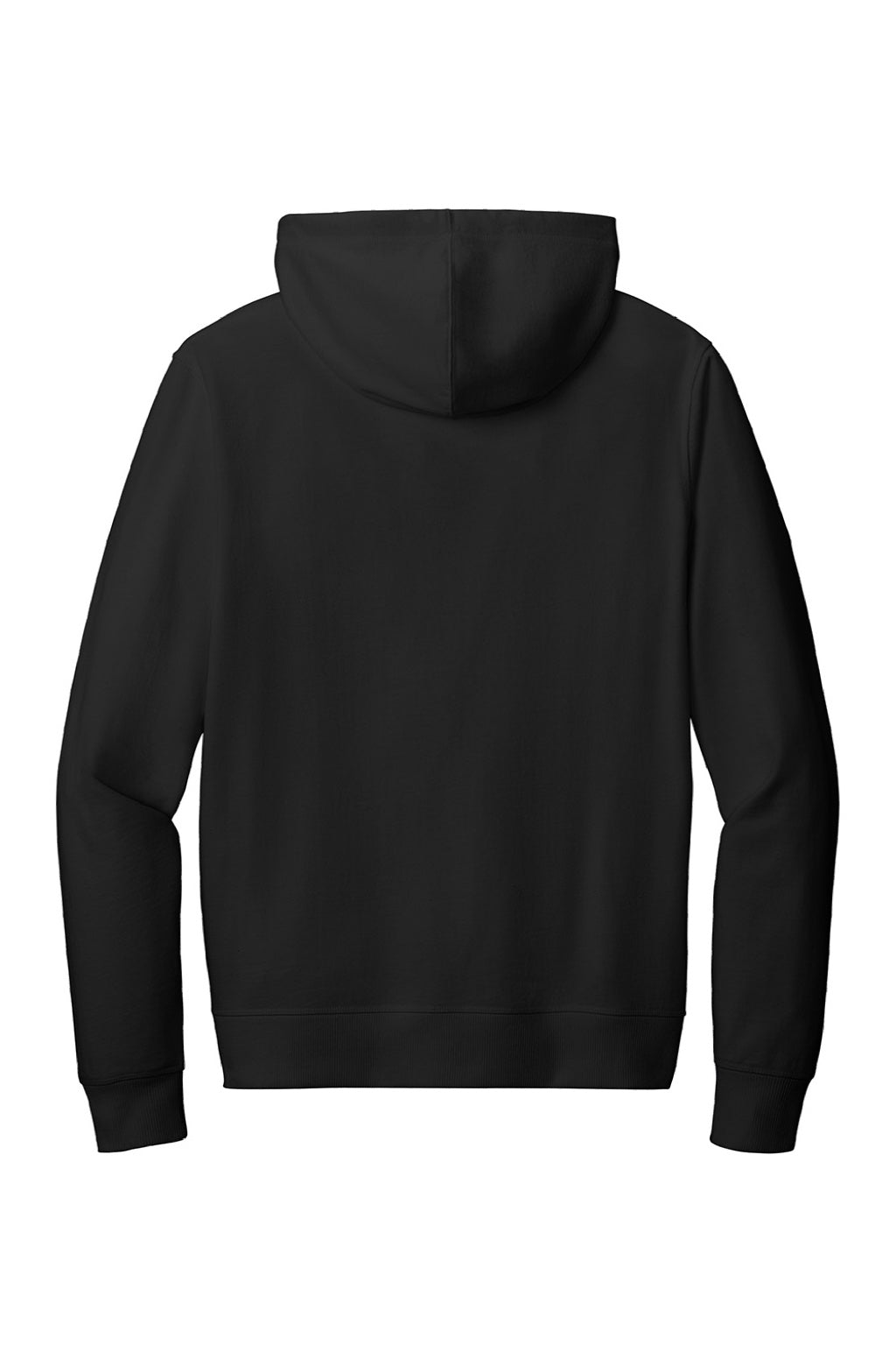 District DT8102 Mens Re-Fleece Full Zip Hooded Sweatshirt Hoodie w/ Pockets Black Flat Back