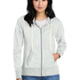 District Womens Re-Fleece Full Zip Hooded Sweatshirt Hoodie w/ Pockets - Ash Grey