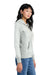 District DT8103 Womens Re-Fleece Full Zip Hooded Sweatshirt Hoodie w/ Pockets Ash Grey Model Side