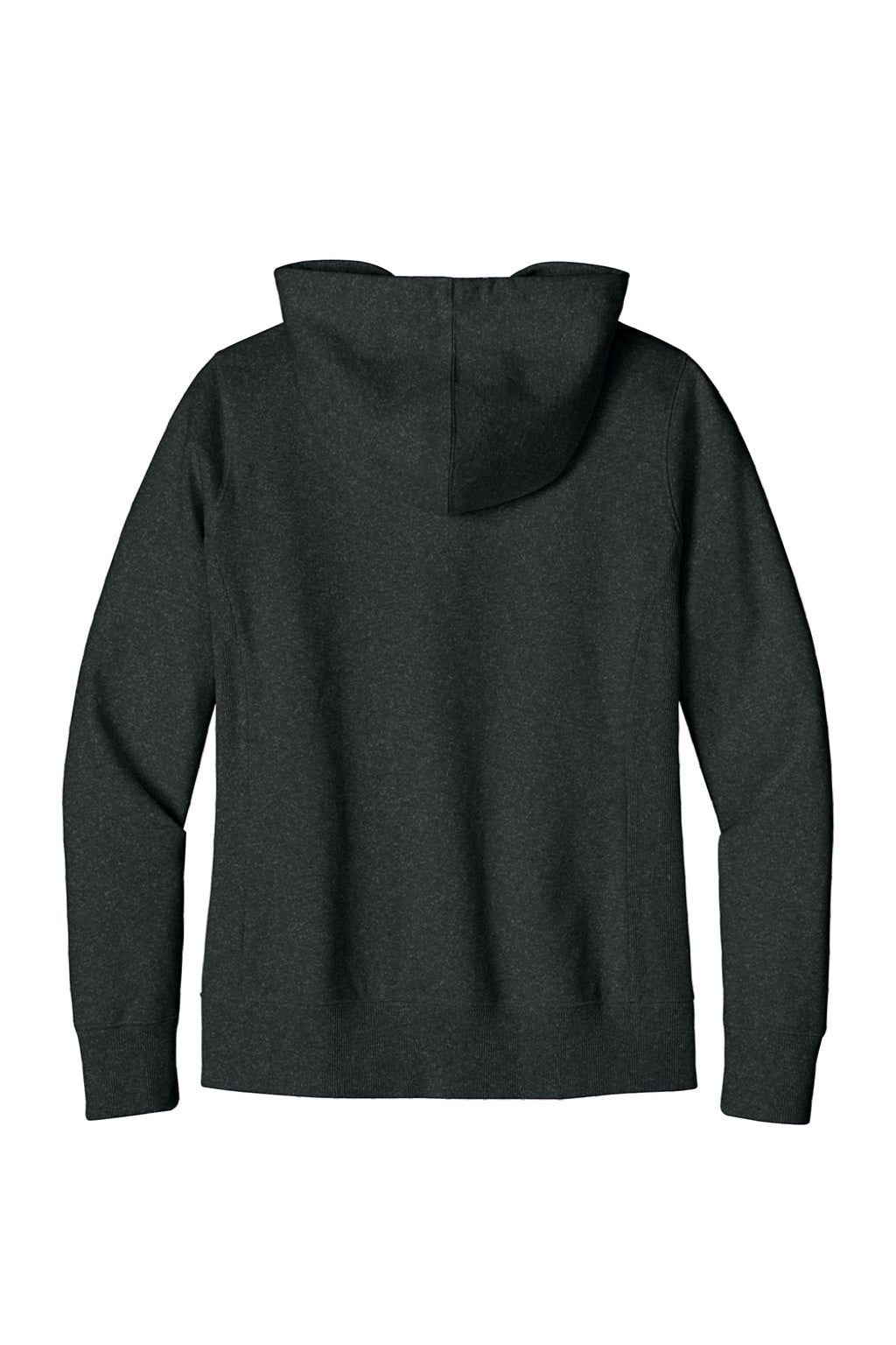 District DT8103 Womens Re-Fleece Full Zip Hooded Sweatshirt Hoodie w/ Pockets Heather Charcoal Grey Flat Back