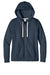 District DT8103 Womens Re-Fleece Full Zip Hooded Sweatshirt Hoodie w/ Pockets Heather Navy Blue Flat Front