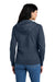 District DT8103 Womens Re-Fleece Full Zip Hooded Sweatshirt Hoodie w/ Pockets Heather Navy Blue Model Back