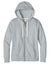 District DT8103 Womens Re-Fleece Full Zip Hooded Sweatshirt Hoodie w/ Pockets Heather Light Grey Flat Front