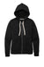 District DT8103 Womens Re-Fleece Full Zip Hooded Sweatshirt Hoodie w/ Pockets Black Flat Front