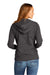 District DT8103 Womens Re-Fleece Full Zip Hooded Sweatshirt Hoodie w/ Pockets Heather Charcoal Grey Model Back