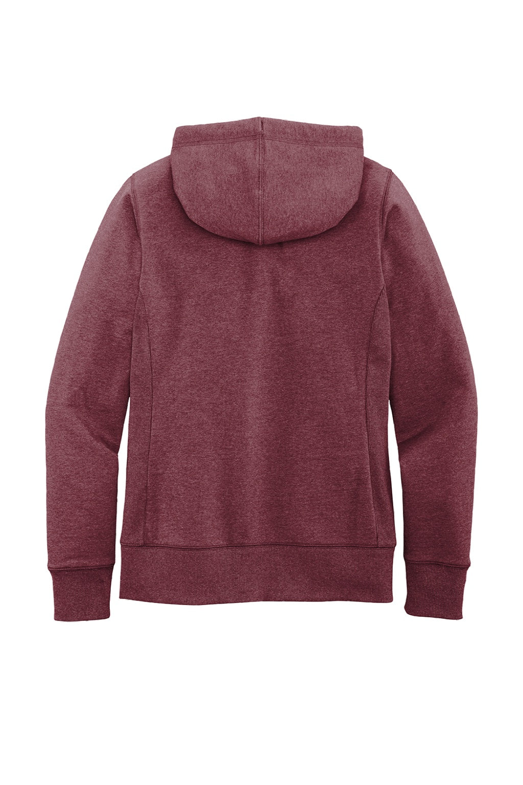 District DT8103 Womens Re-Fleece Full Zip Hooded Sweatshirt Hoodie w/ Pockets Heather Maroon Flat Back