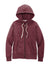 District DT8103 Womens Re-Fleece Full Zip Hooded Sweatshirt Hoodie w/ Pockets Heather Maroon Flat Front