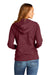 District DT8103 Womens Re-Fleece Full Zip Hooded Sweatshirt Hoodie w/ Pockets Heather Maroon Model Back