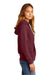 District DT8103 Womens Re-Fleece Full Zip Hooded Sweatshirt Hoodie w/ Pockets Heather Maroon Model Side