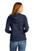 District DT8103 Womens Re-Fleece Full Zip Hooded Sweatshirt Hoodie w/ Pockets True Navy Blue Model Back
