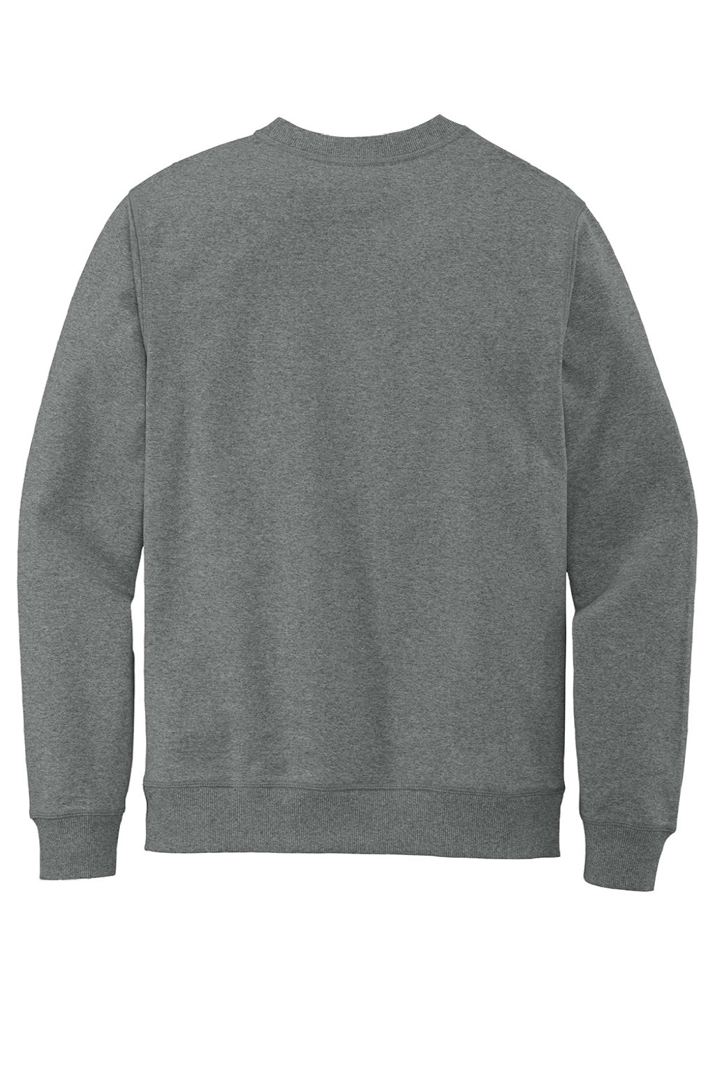 District DT8104 Mens Re-Fleece Crewneck Sweatshirt Heather Deep Grey Flat Back