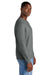District DT8104 Mens Re-Fleece Crewneck Sweatshirt Heather Deep Grey Model Side