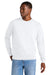 District DT8104 Mens Re-Fleece Crewneck Sweatshirt White Model Front