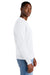 District DT8104 Mens Re-Fleece Crewneck Sweatshirt White Model Side