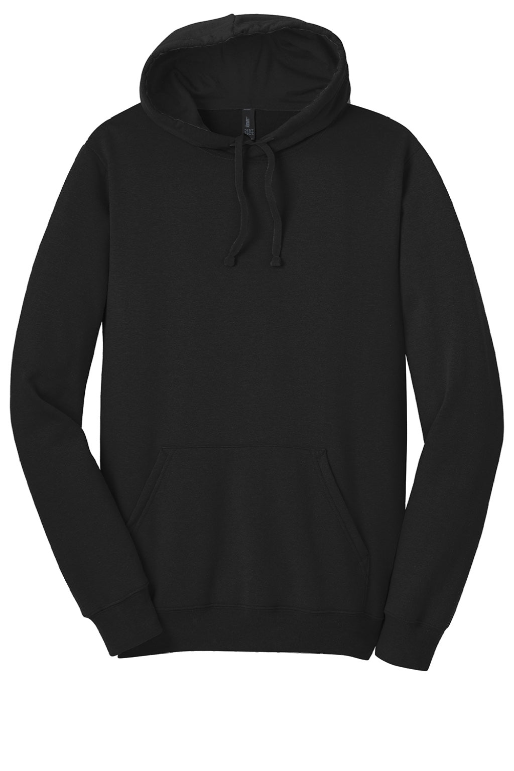 District DT810 Mens The Concert Fleece Hooded Sweatshirt Hoodie w/ Pouch Pocket Black Flat Front