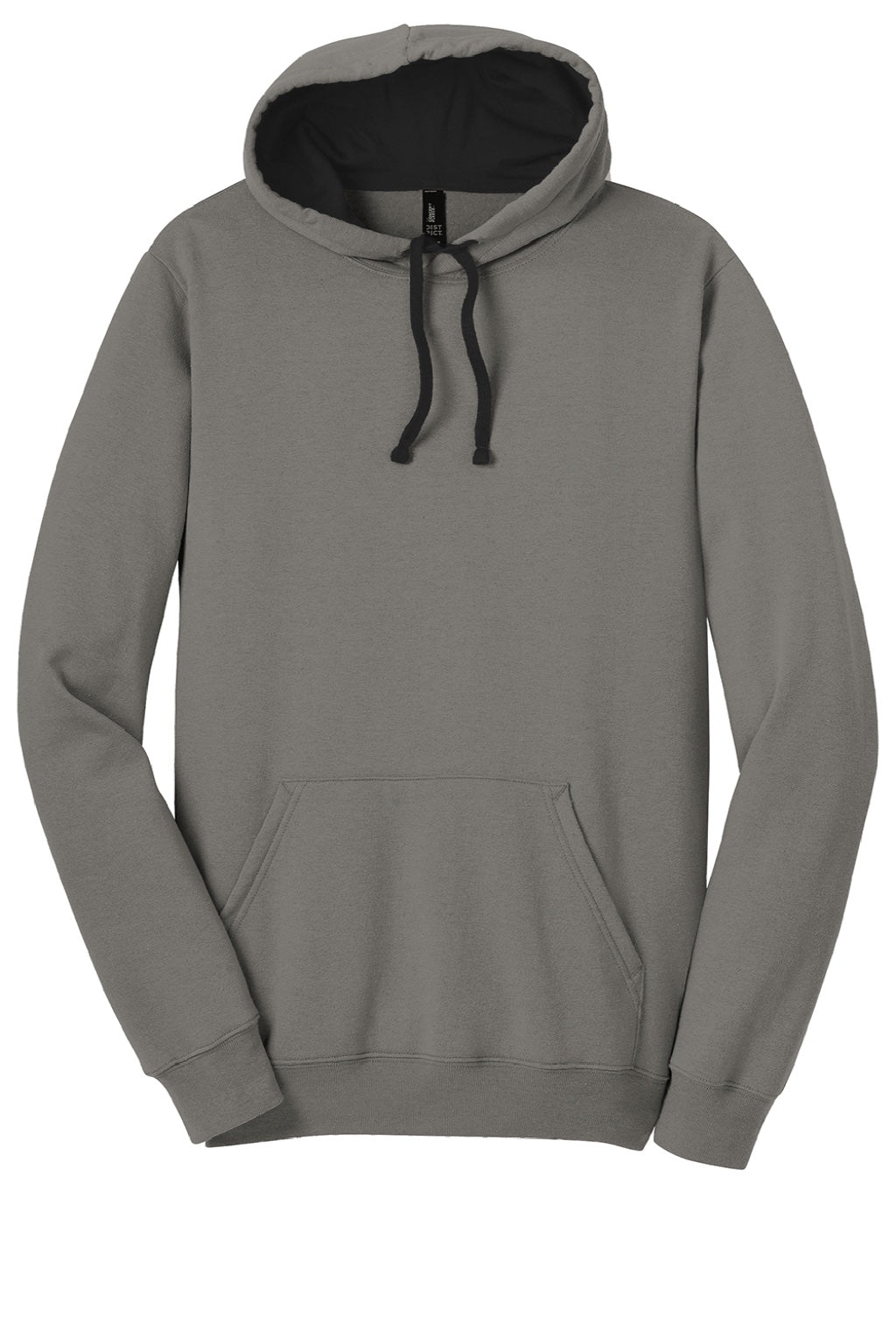 District DT810 Mens The Concert Fleece Hooded Sweatshirt Hoodie w/ Pouch Pocket Grey Flat Front