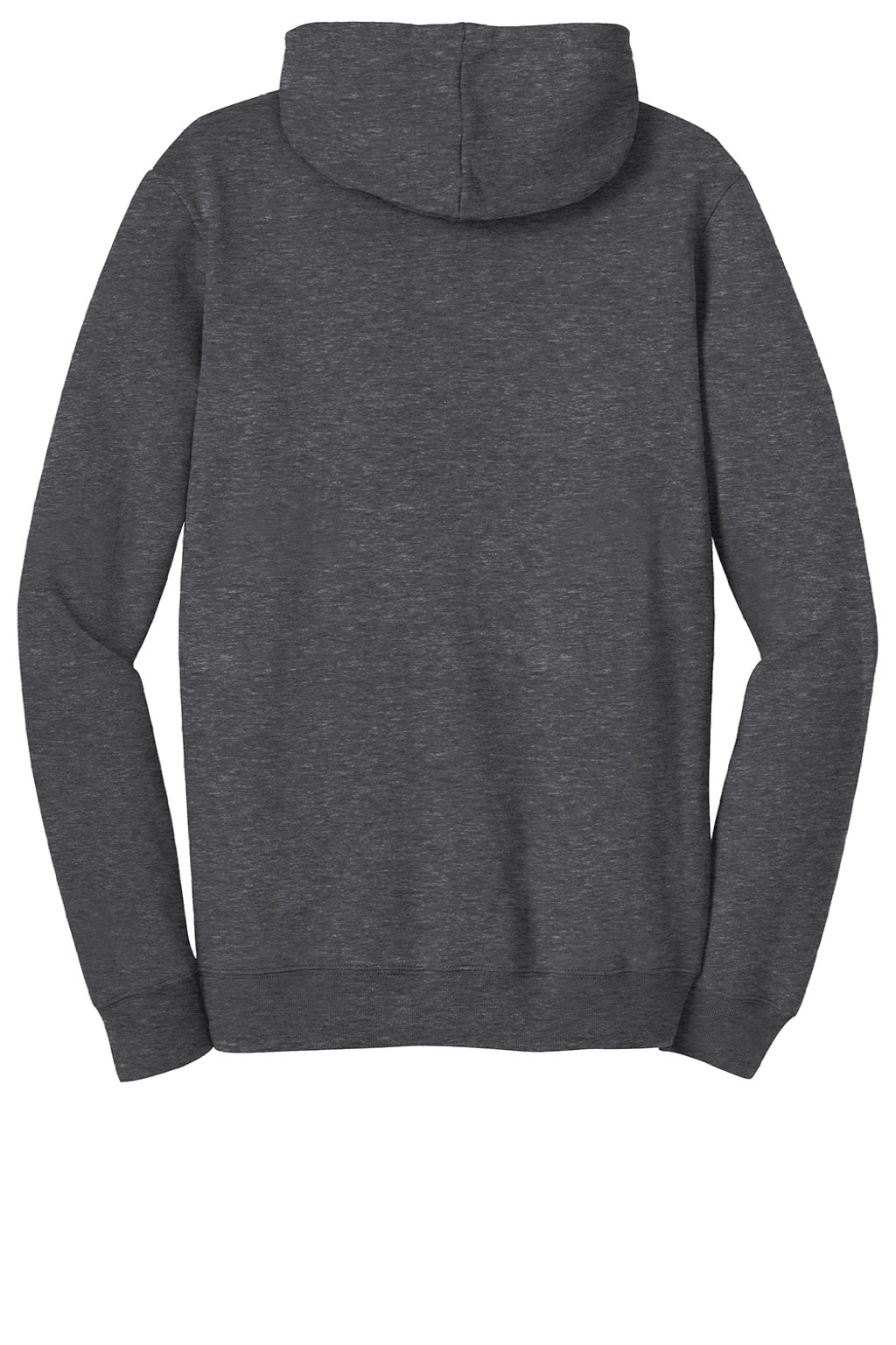 District DT810 Mens The Concert Fleece Hooded Sweatshirt Hoodie w/ Pouch Pocket Heather Charcoal Grey Flat Back