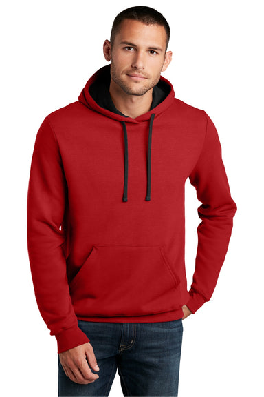 District DT810 Mens The Concert Fleece Hooded Sweatshirt Hoodie w/ Pouch Pocket New Red Model Front
