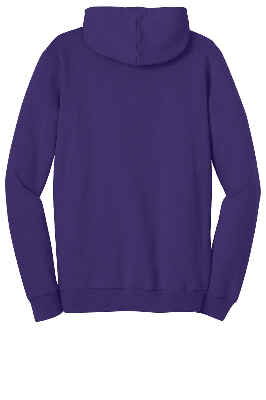 District DT810 Mens The Concert Fleece Hooded Sweatshirt Hoodie w/ Pouch Pocket Purple Flat Back